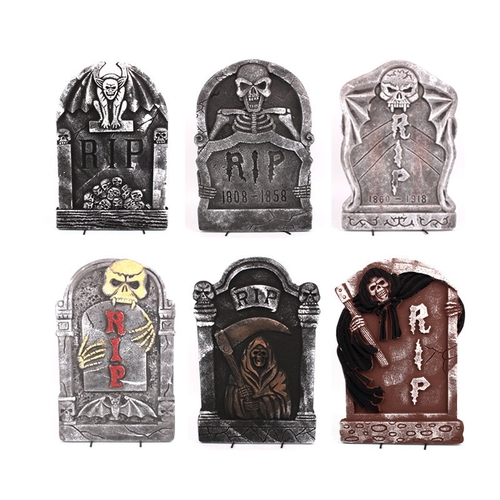 1PC Halloween Foam Tombstone Skull Tombstone