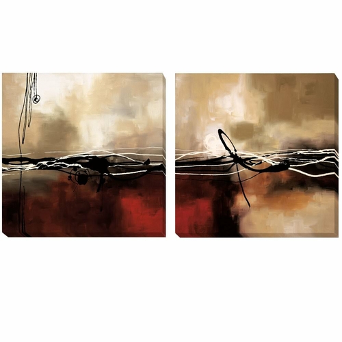 Artistic Home Gallery 30302717G Symphony in Red & Khaki I & II by Laur
