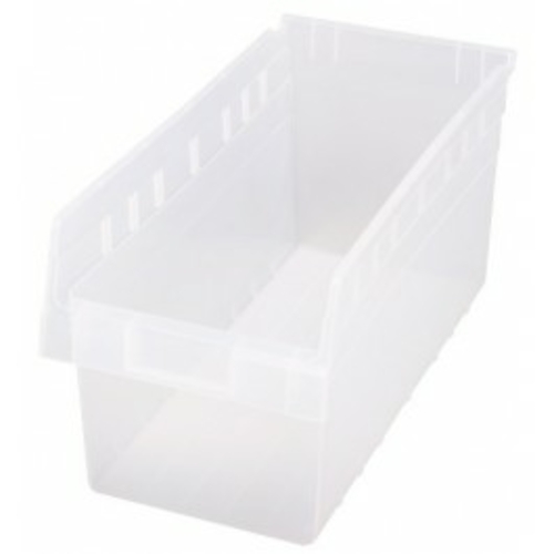 Quantum Storage QSB808CL Clear Plastic Storage Bins - 17.88 x 8.38 x 8