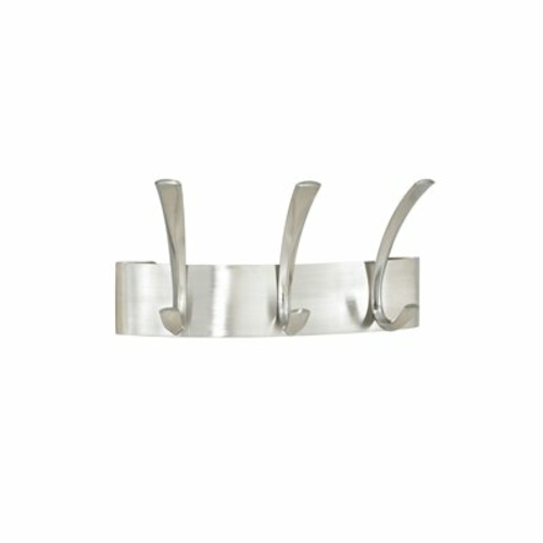 Safco 4204SL Metal Coat Racks  Silver. Steel  Wall Rack  Three Hooks
