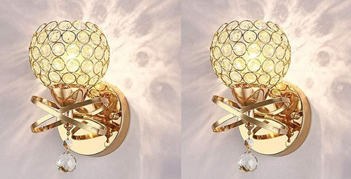Crystal Led Light Fittings for Wall Lights Home Decoration pack of 2 