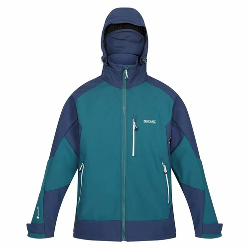 Men's Sports Jacket Regatta Hewitts VII Blue Green Hood