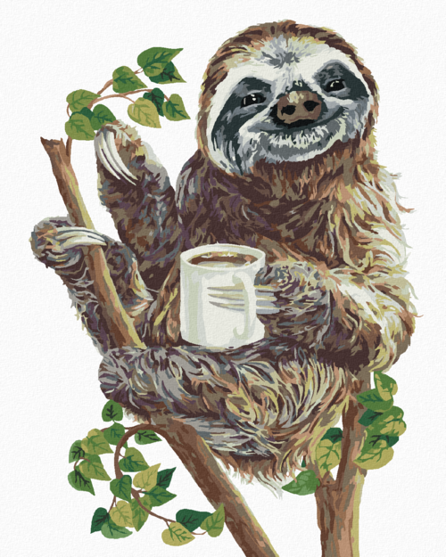 Paint by Numbers - SLOTH AND COFFEE (HOLLY SIMENTAL)