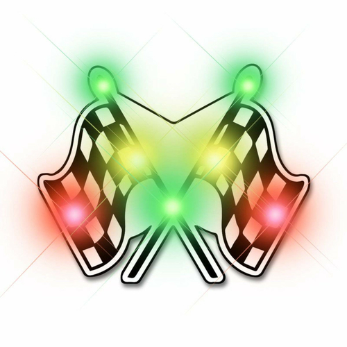 Blinkee 3615000 Checkered Flags Flashing Body Light Lapel Pins