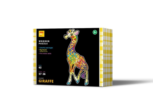 Wooden puzzle. GIRAFFE. 62 pcs