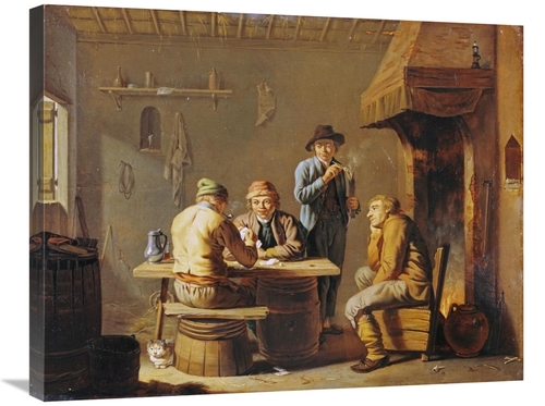 Global Gallery GCS-266643-30-142 30 in. Peasants Playing Cards by a Co