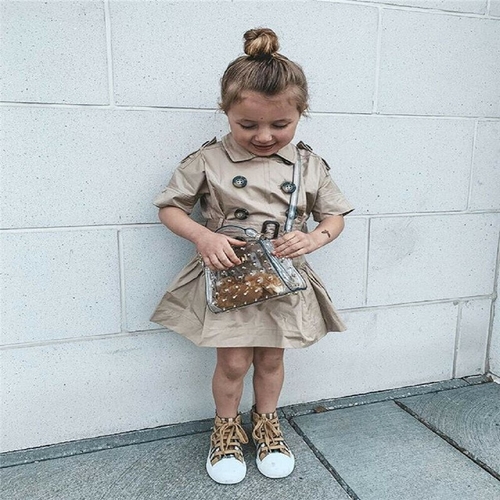 Fashion Summer Kid Baby Girl Short Sleeve Solid