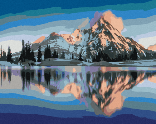 Paint by Numbers - MOUNTAINS REFLECTED IN GREEN LAKES