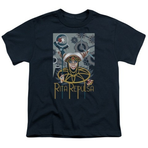 Trevco Power Rangers-Rita Deco Short Sleeve Youth 18-1 Tee- Navy - Sma