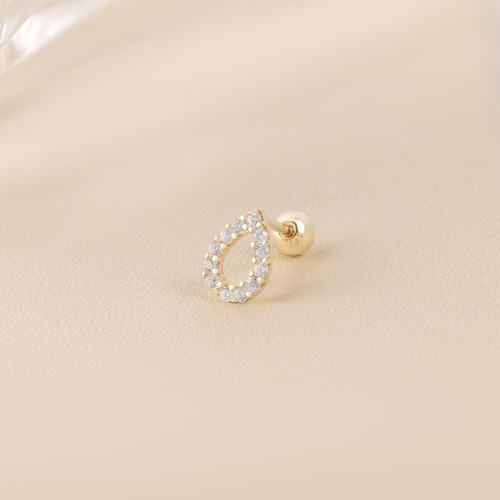 14K (58.5%) SOLID DEWDROP PIERCING