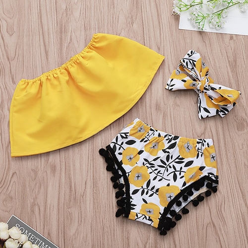 Cute Kid Bady Girl Clothes 3pcs set Floral