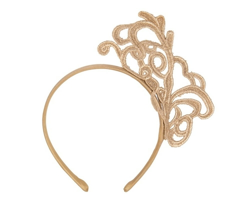 Gold lace fascinator