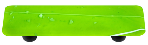 Hot Knobs HK3113-PB Mardi Gras White with Spring Green Rectangle Glass