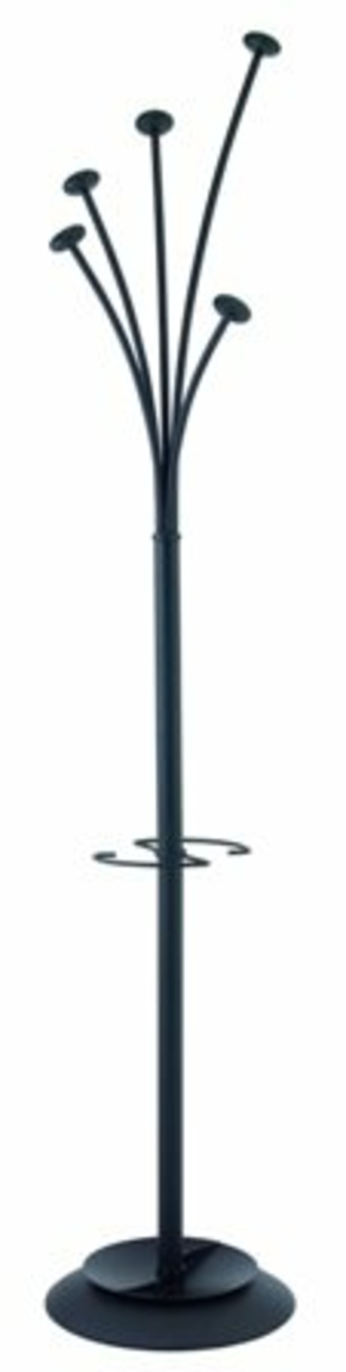 Alba PMFESTYN Festival Coat Stand in Black- with 5 Black Rounded Coat 