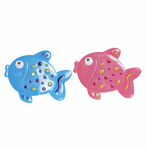 Bath rug DKD Home Decor 13 x 1 x 10,5 cm Blue Pink Children's PVC Fish