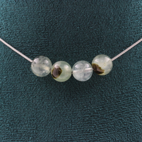 Prehnite from Africa 8 mm 4 beads necklace