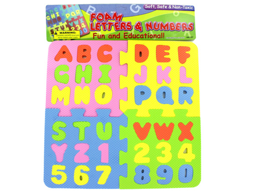 Bulk Buys KK197-36 Foam Letter and Number Puzzle -Pack of 36