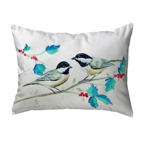 Betsy Drake NC645 16 x 20 in. Christmas Chickadees Noncorded Pillow