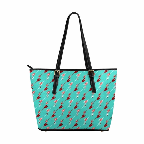 Large Leather Tote Shoulder Bag - Bohemian Print