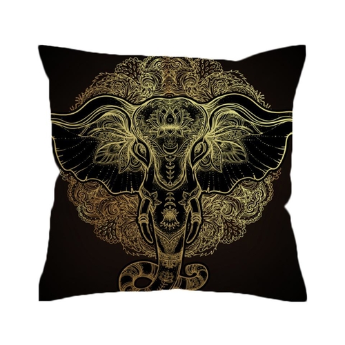 Tribal Elephant Cushion Cover Indian  Ganesha