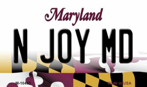 Smart Blonde M-10463 3.5 x 2 in. N Joy MD State License Plate Magnet