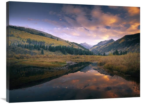 30 x 40 in. Ragged Peak & Chair Mountain Reflected in Lake, Ragged