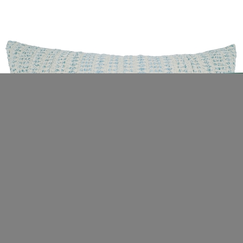 Saro 840.A1624BC 16 x 24 in. Woven Line Oblong Pillow Cover, Aqua