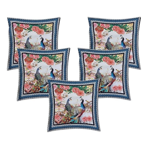 Stitch weave Chennile Soft Fabric Flower Printed Cushion Cover 16 x 16