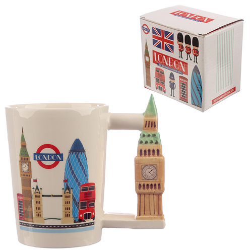 Collectable Big Ben Shaped Handle Ceramic Mug