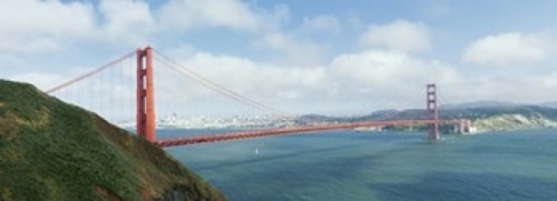 Panoramic Images PPI125905L Suspension bridge across a bay  Golden Gat