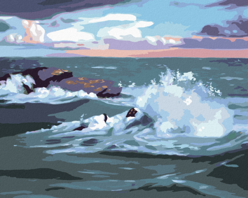 Zuty - Paint by Numbers - ROUGH SEA (D. RUSTY RUST), 40x50 cm