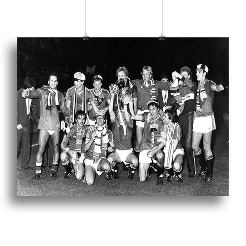 Manchester Utd Players With FA Cup 1983 Canvas Print or Poster