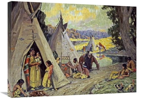 Global Gallery GCS-267883-30-142 30 in. Indian Camp Art Print - Eanger