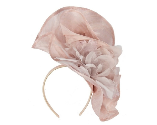 Bespoke large blush fascinator