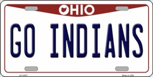 Smart Blonde LP-13477 6 x 12 in. Go Indians Novelty Metal License Plat