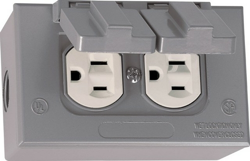 Sigma 16446 Gray Weatherproof Duplex Receptacle Kit