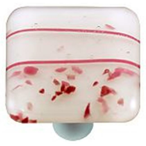 Hot Knobs HK3000-KB Mardi Gras Pink with White Square Glass Cabinet Kn