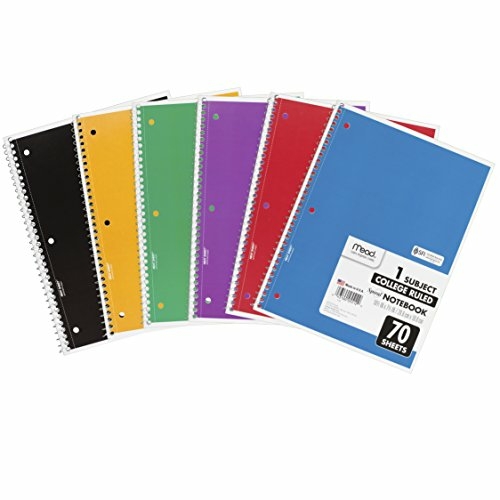 Acco Brands 73065 Mead Spiral Notebook, 1 Subject, 70 College 
