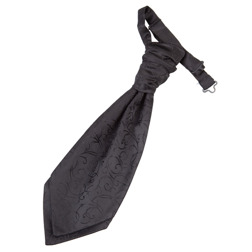 Swirl Pre-Tied Ruche Cravat - Boys - Black