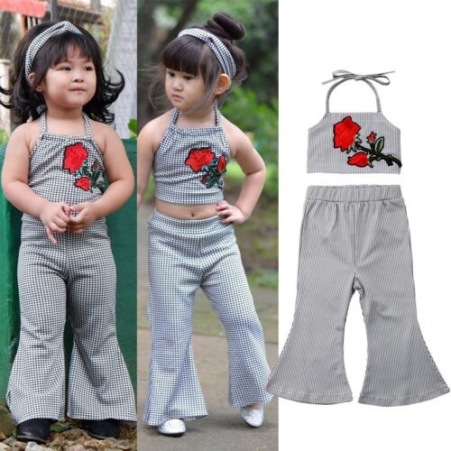 Newborn Summer Baby Girl Kids Crop Top Blouse Bell