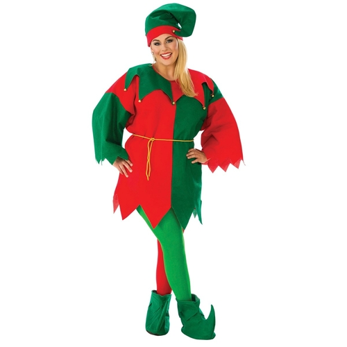 Rubies 275359 Christmas Adult Economy Elf Plus Size Costume - Extra La