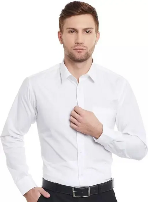 Men Regular Fit Washed Casual Shirt White Size XL