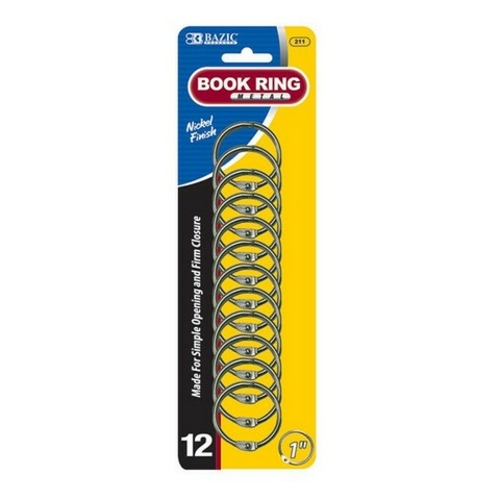 Bazic 211 1" Metal Book Rings (12/Pack) Case of 24