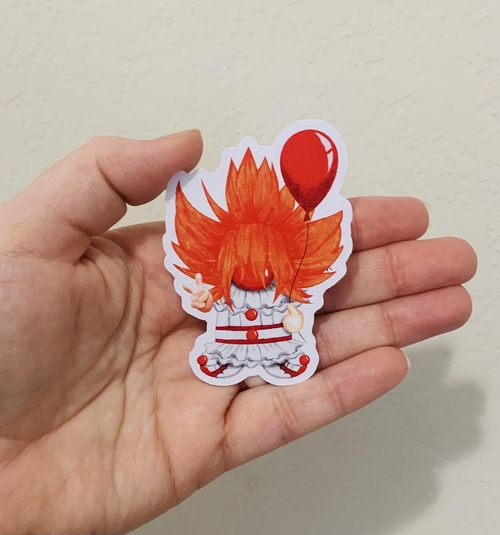 Scary Clown Gnome- Scary Gnome Stickers/Magnet
