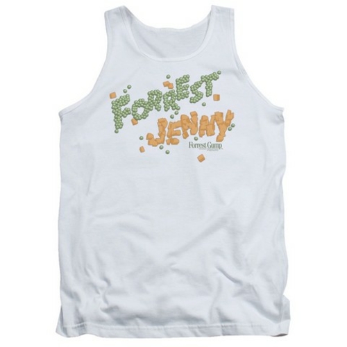 Trevco Forrest Gump-Peas And Carrots Adult Tank Top, White - Large