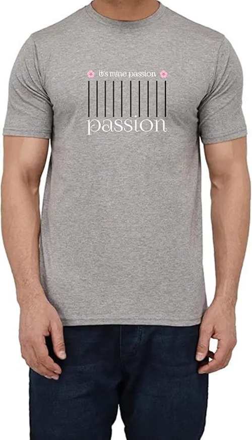 ROUND NECK HALF SLEEVES "ITS MINE PASSION" PRINTED TSHIRT FOR MEN