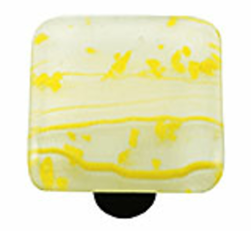 Hot Knobs HK3003-KA Mardi Gras Yellow with White Square Glass Cabinet 