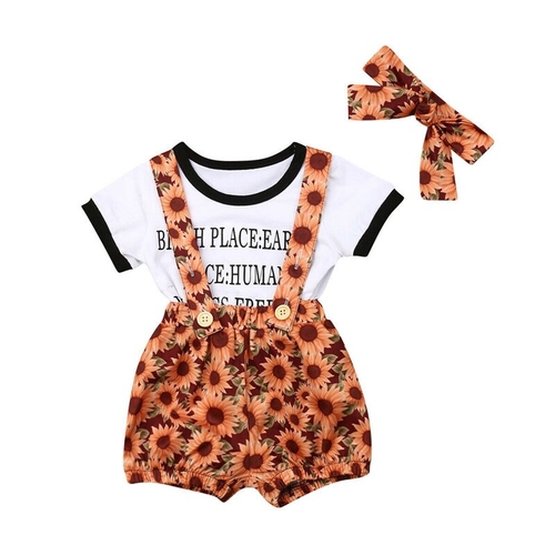 3pcs Toddler Kids Baby Girls Clothes Summer Letter