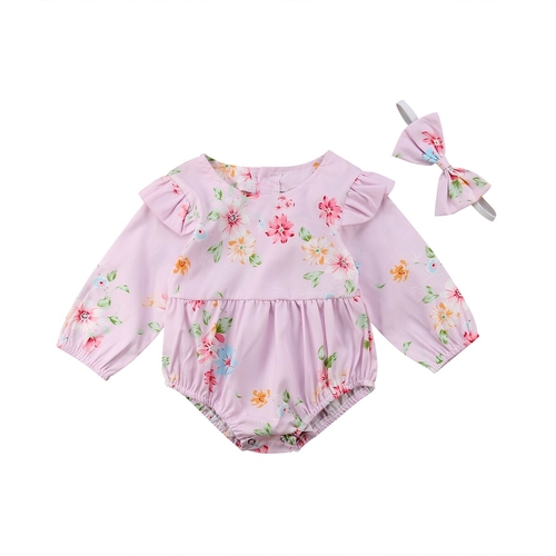 Newborn Toddler Baby Girl Floral Romper 