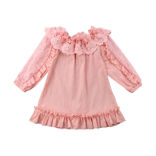 Princess Kid Baby Girl Dress Lace Floral Off